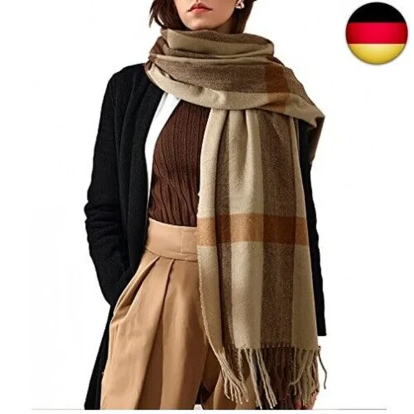 HYUET Winter Pashmina Bruin Clasyy Herfst Sjaal Vrouwen Ruit Elegant Lang Zacht Warm