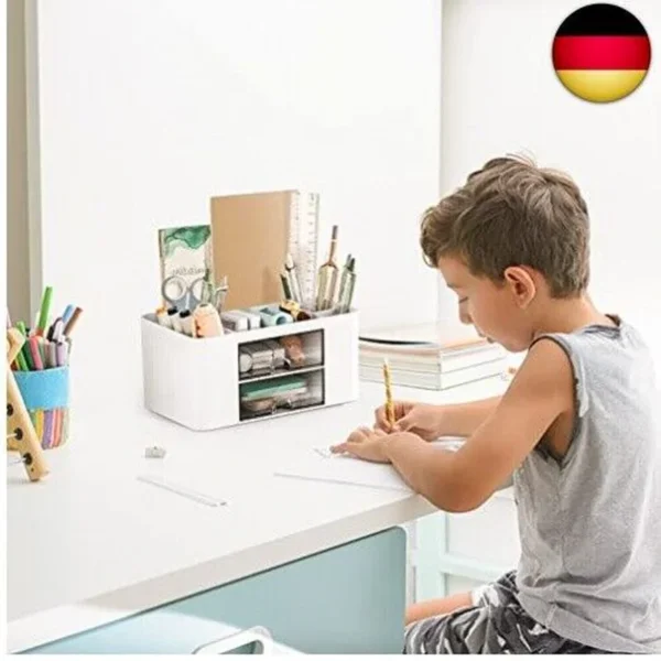 Bureau organisator, tabel organisator potlood etui pen houder met 2 laden, kinderen bureau organisator Office Desk houder