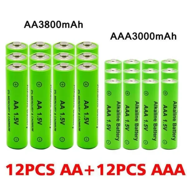 2/4/6/8/10/12/16/20/24PCS 3000Mah Power Alkaline 1.5V AAA batterijen of 3800Mah 1.5V AA oplaadbare batterij