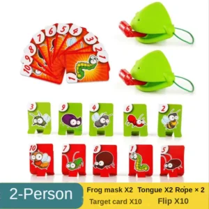 Kikker Tong-Steken Tiktok Beroemd Zelfde Grappig Speelgoed Hagedissen Masker Twee-speler Kaart Plezier Spel Desktop Interactief Speelgoed Ouder-Kind Party Games