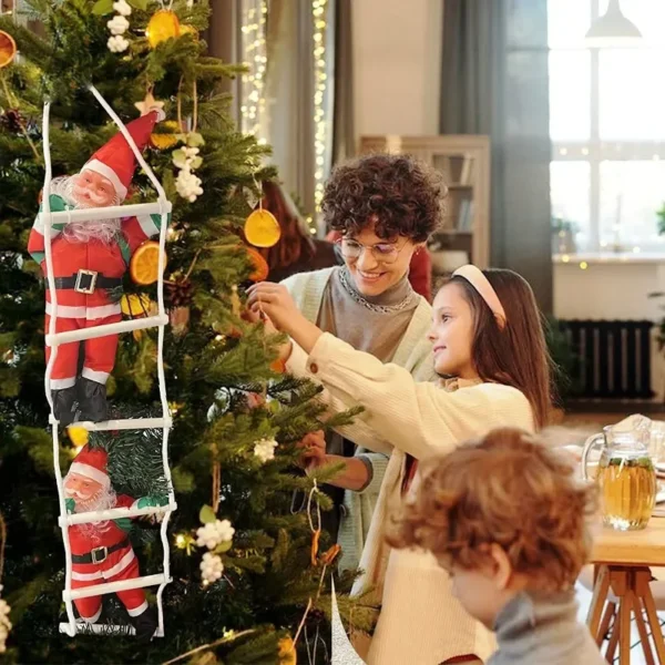 Kerstman Klim Ladder Decor Dak Hanger Vrolijk Kerstfeest Decoratie voor Home Kerstboom Ornament Nieuwjaar Gift Holiday Party Tool