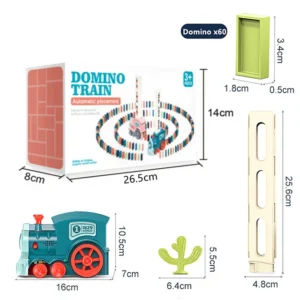 Kinderen elektrische Domino trein auto set leuk spel geluid licht automatische leggen kleurrijke dominostenen stenen spel educatieve DIY Toy Gift