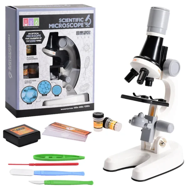 Zoom Kinderen Microscoop Laboratorium Wetenschapper Biologie Lab LED 1200X School Wetenschap Experiment Kit Onderwijs Wetenschappelijk Speelgoed Gifts voor kinderen Wetenschapper