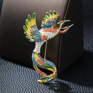 Mooie emaille Phoenix Broche Pin Vrouwen en Mannen Suit Accessoires Legend Bird Design