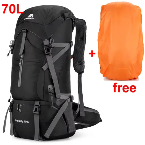 70L Nylon Hiking Outdoor Camping rugzak reistas met regenhoes Outdoor Hiking Daypack bergbeklimmen rugzak mannen Schoudertassen Bagage