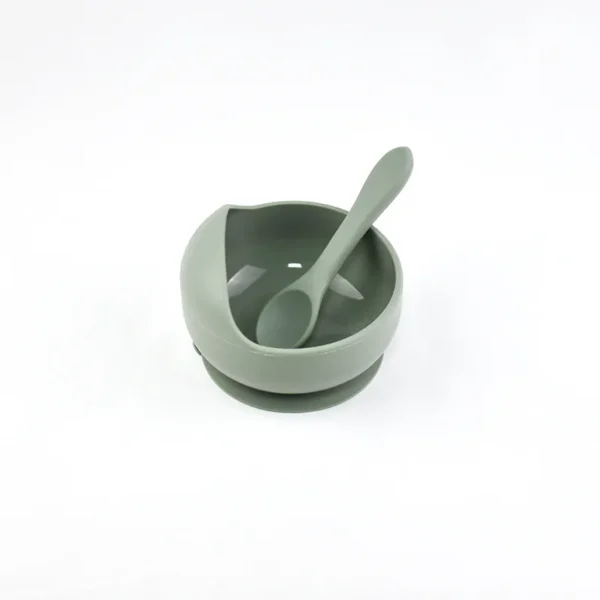 Practical Silicone Baby Bowl Self Feeding Training Snail Bowl Infant anti Drop Sucker Set with Spoon Set Children&#039;S Feeding Tableware