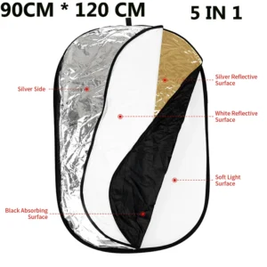 30CM 12 Inch Reflector 5 in 1 Foto's ronde Reflector voor Fotografie Lichtverspreider Foto Studio Accessoire Handgreep Draagbaar