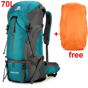 70L Nylon Hiking Outdoor Camping rugzak reistas met regenhoes Outdoor Hiking Daypack bergbeklimmen rugzak mannen Schoudertassen Bagage