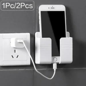 Wand Opgezette Organisator Opbergdoos Afstandsbediening Opgezette Mobiele Telefoon Plug Muurhouder Opladen Multifunctionele Handige Houder Stand 1Pc/2Pcs