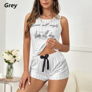 Schattige pyjama voor vrouwen Zomer Solid Sleepwear Katoenen Pyjama Set Tank Top Korte Schattige Ondergoed Set Zachte Mouwloze Nachtkleding