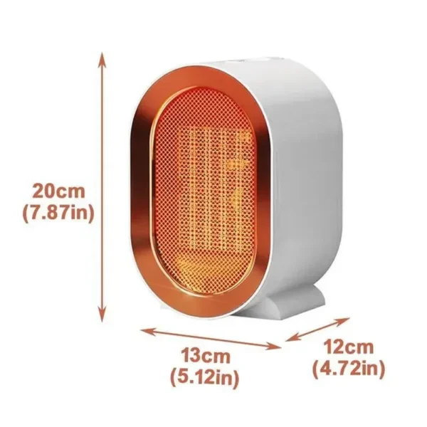 Praktische Kleine Draagbare Elektrische Verwarmer met Thermostaat, 800/1200W Veilig en Stil PTC Keramische Verwarmer Verwarmt tot 20 Vierkante Meter Binnen Winter Warme Lucht Blower Mini Radiator Heater Ventilator voor Thuis Slaapkamer Badkamer Kantoor Kamer Desktop en Voeten Warm