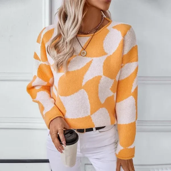 Vrouwen bijpassende kleur Lange Mouwen Knit Sweater, Mode Casual Los Winter Herfst Warme Trui Trui Tops