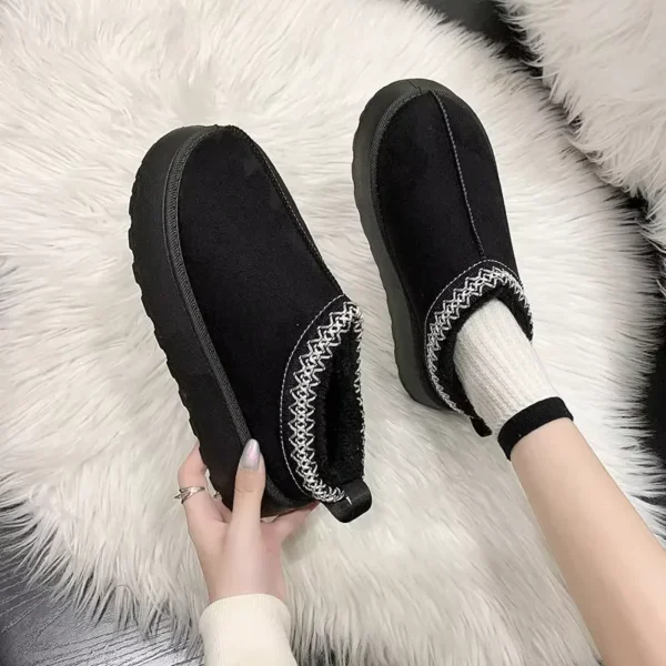 Knusse Sneeuwlaarzen voor Vrouwen 2023 Winter Nieuwe Kasjmier Warme Dikke Zolen Zonder Hak Bedekte Haar Half Slipper Katoenen Schoenen voor Vrouwen