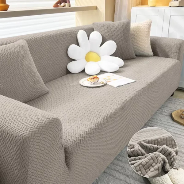 Gezellige Dikke Sofa Hoes voor Woonkamer Elastische Jacquard 1/2/3/4 Zits Sofa Hoes L-Vormige Hoek Sofa Hoes