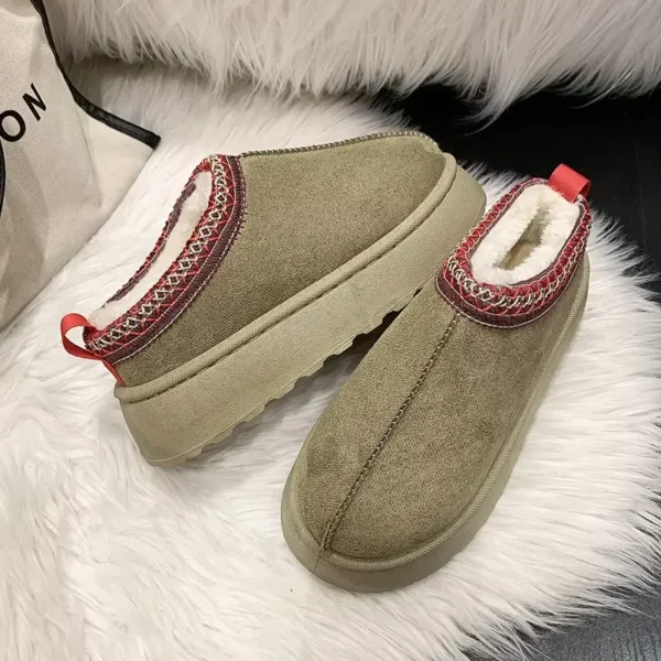 Knusse Sneeuwlaarzen voor Vrouwen 2023 Winter Nieuwe Kasjmier Warme Dikke Zolen Zonder Hak Bedekte Haar Half Slipper Katoenen Schoenen voor Vrouwen