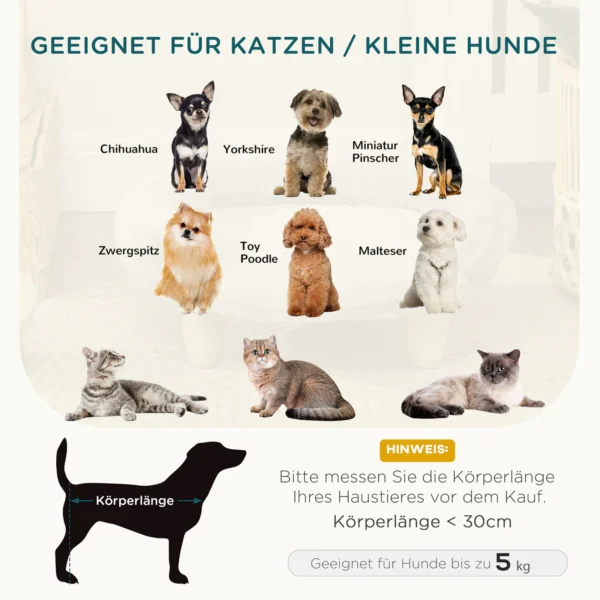 Pawhut Kattenbed Hondenbank Hondenbed Huisdierenbank Verhoogde Bank voor Huisdieren met Verhoogd Ontwerp Crème